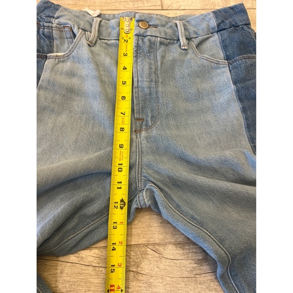Good American Good Boy Two Tone Step Hem High Waist Boyfriend Jeans Size 6/28 - Picture 6 of 12